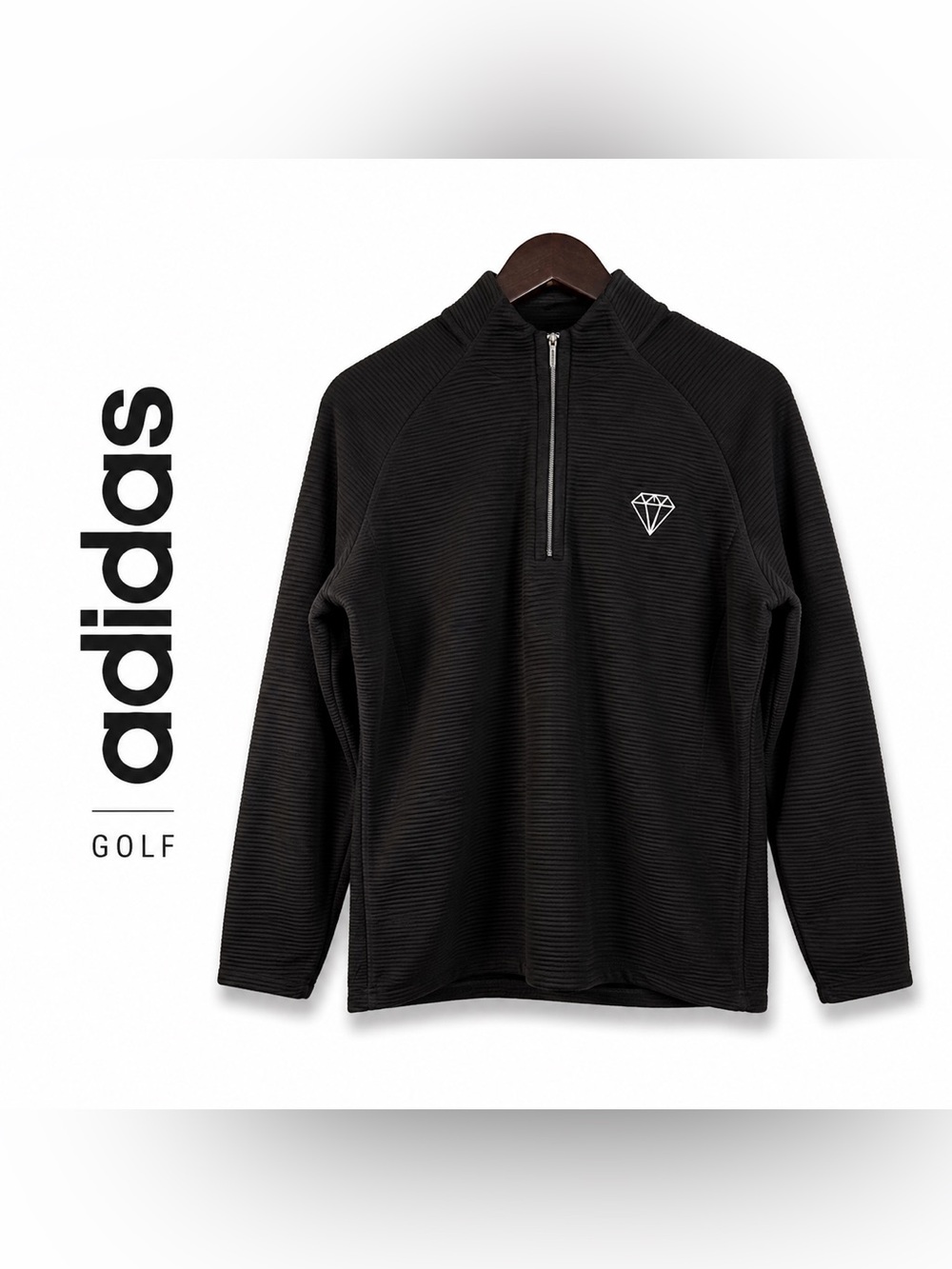 Adidas Golf Textured 1/4 Zip Pullover XL NWT Black